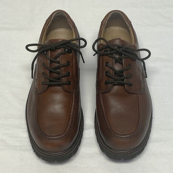 Dockers Brown Glacier Leather Lace-Up Slip Resistant Loafers 12 Stain Defender - Picture 5 of 13